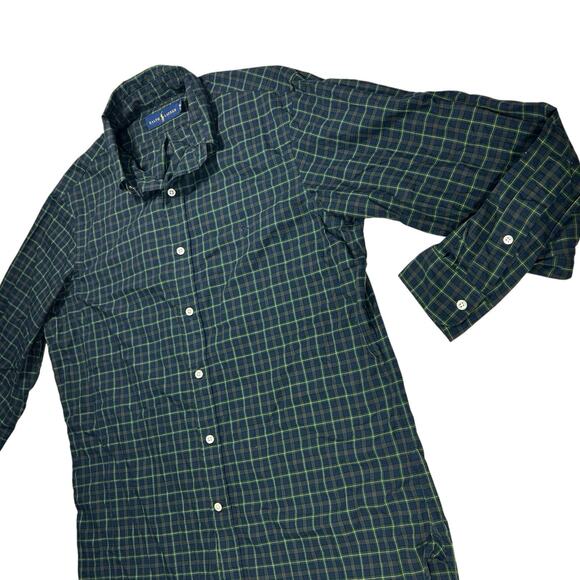Ralph Lauren Dress Shirt 16 32/33 Button Up Plaid Long Sleeve Preppy Classic - Picture 3 of 15